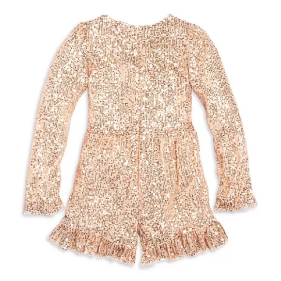 Sequin Romper Wrap in Champagne NWT - Picture 2 of 5